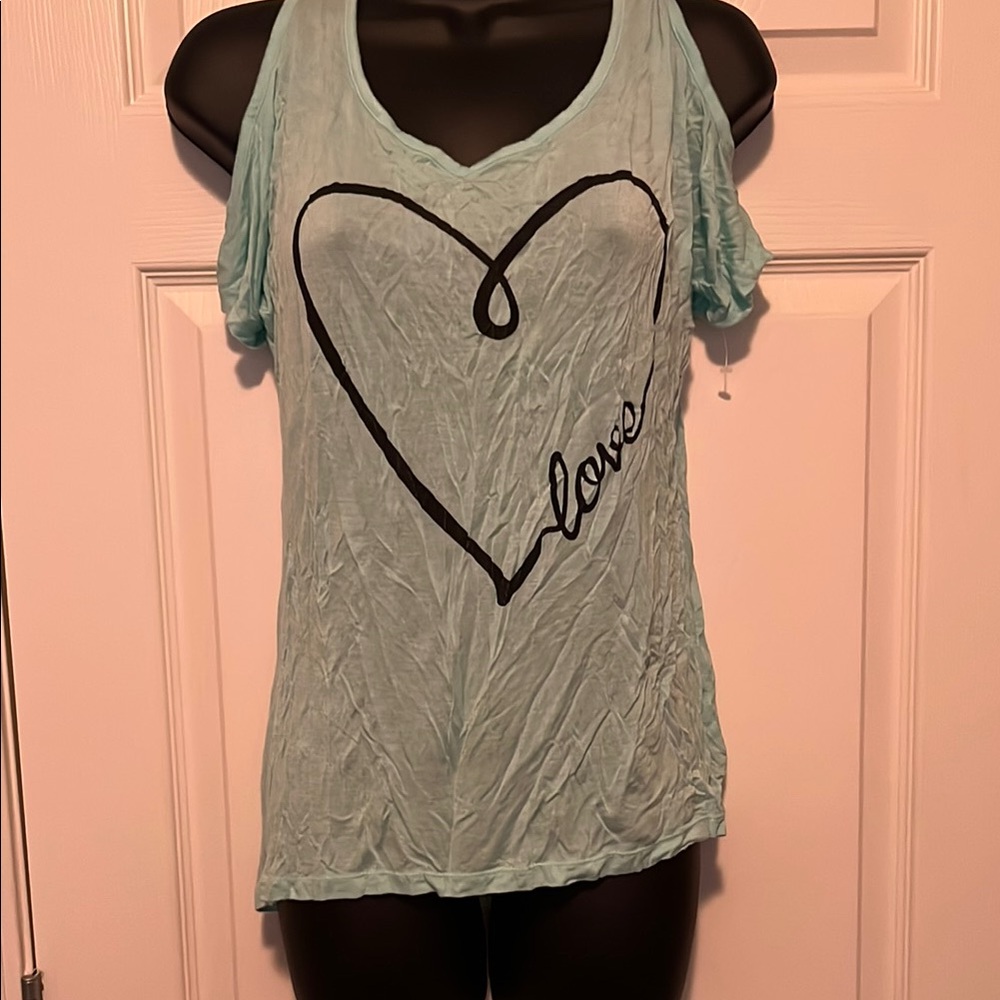Blue Green Sleeveless Cut Out Tank Top